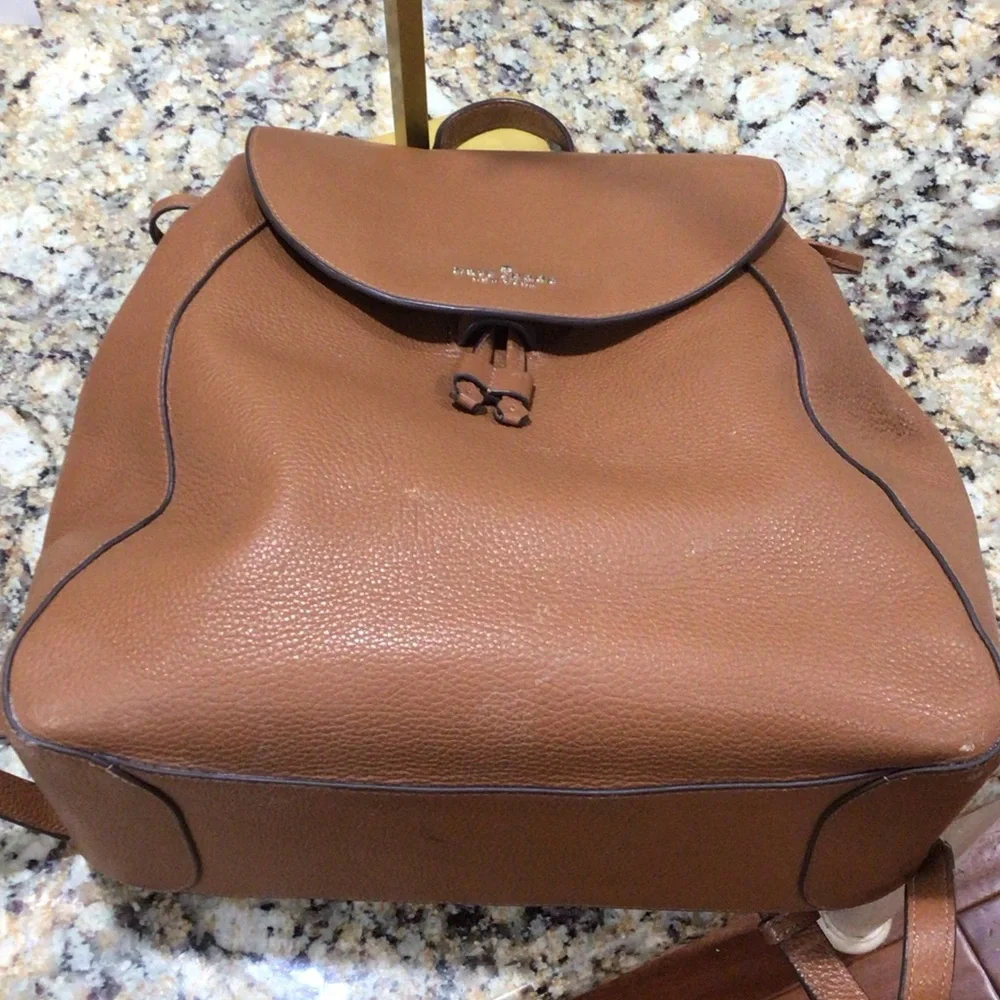 Kate Spade Leila Saffiano Leather Backpack Tan